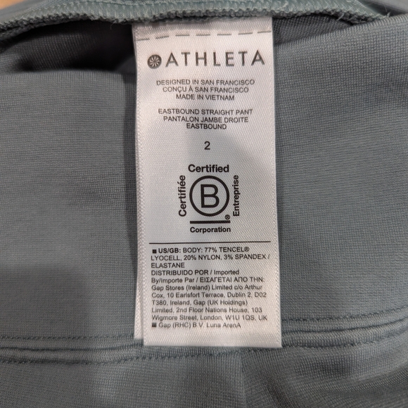 Athleta Eastbound Straight Pull On Pant Size 2 Seafoam Green Classic Workwear - Picture 8 of 9